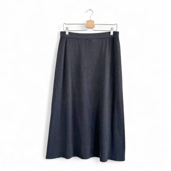 Eileen Fisher Crepe A-Line Maxi Skirt in Gray Size M - Picture 1 of 5